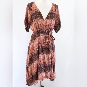 Miss Me short sleeve print wrap dress. Sz Medium
